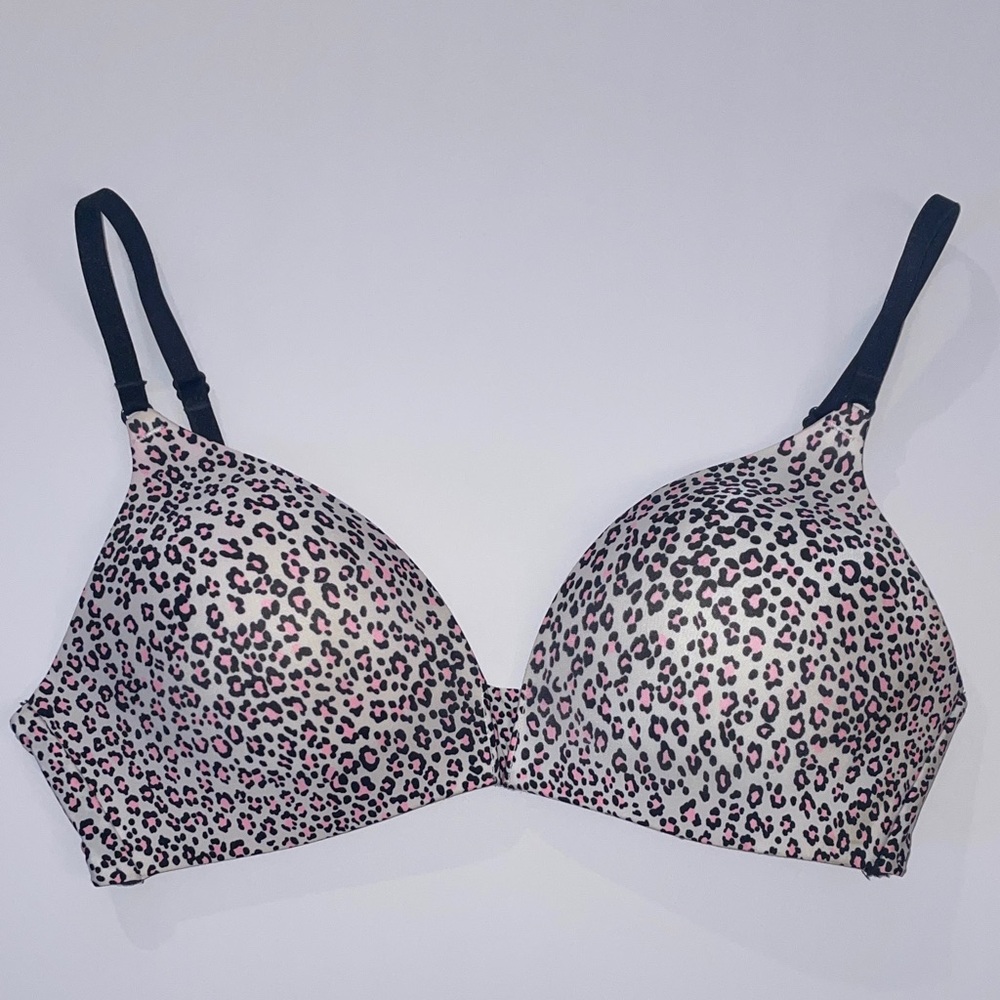 Victoria's Secret Black and Pink Leopard Bra